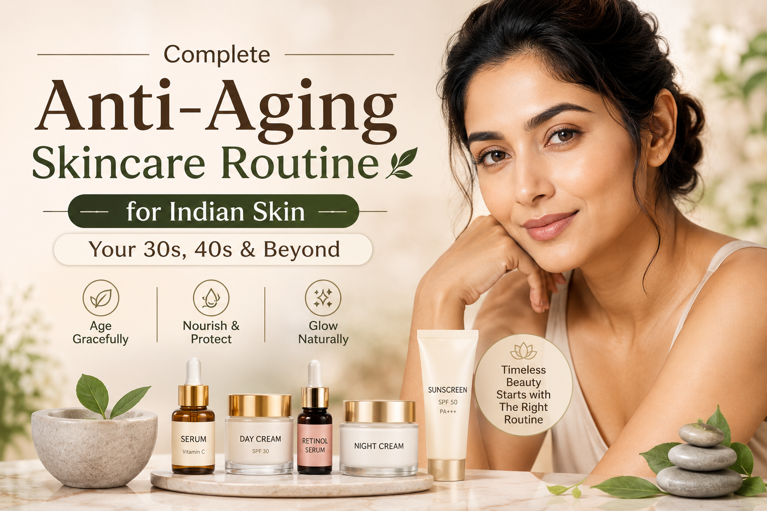 Complete Anti-Aging Skincare Routine for Indian Skin – Your 30s, 40s & Beyond
