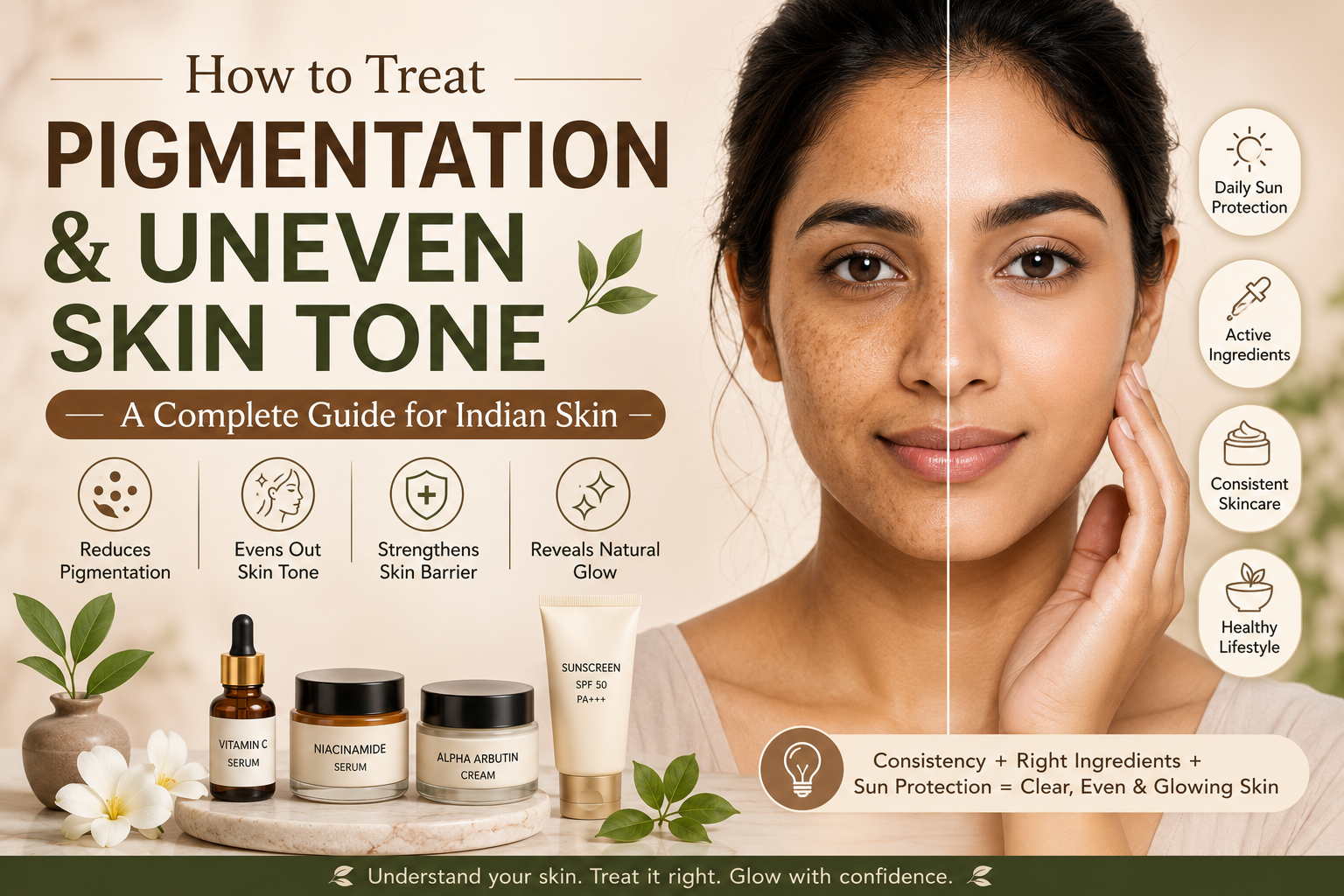 How to Treat Pigmentation & Uneven Skin Tone – A Complete Guide for Indian Skin