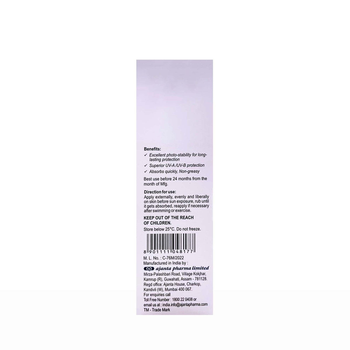 unstop Sunscreen Lotion SPF 30 PA+++