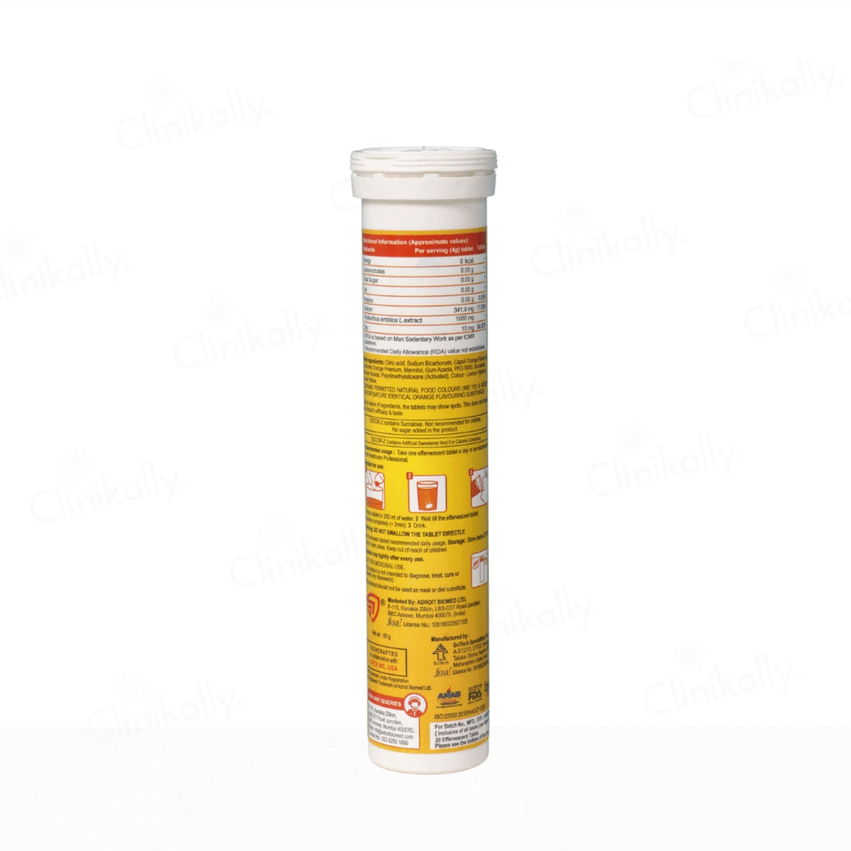 Adroit Escor-Z Sugar-Free Orange Effervescent Tablet with Zinc Immunity