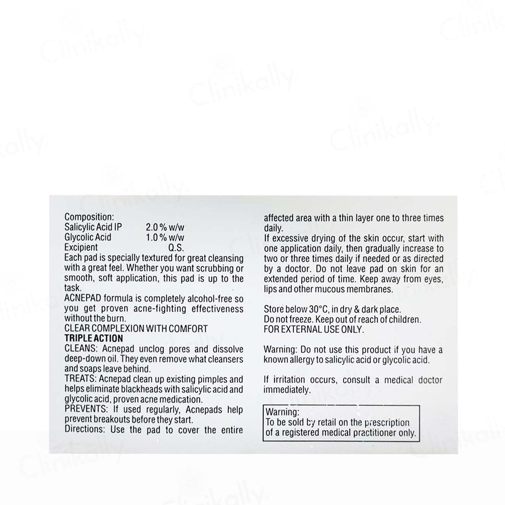 Acnepad Salicylic Acid & Glycolic Acid Wipes