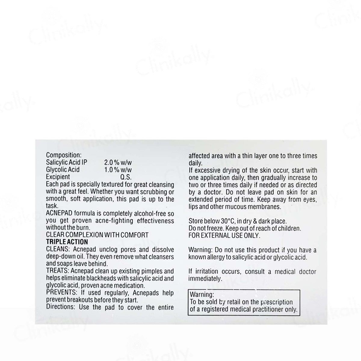 Acnepad Salicylic Acid & Glycolic Acid Wipes