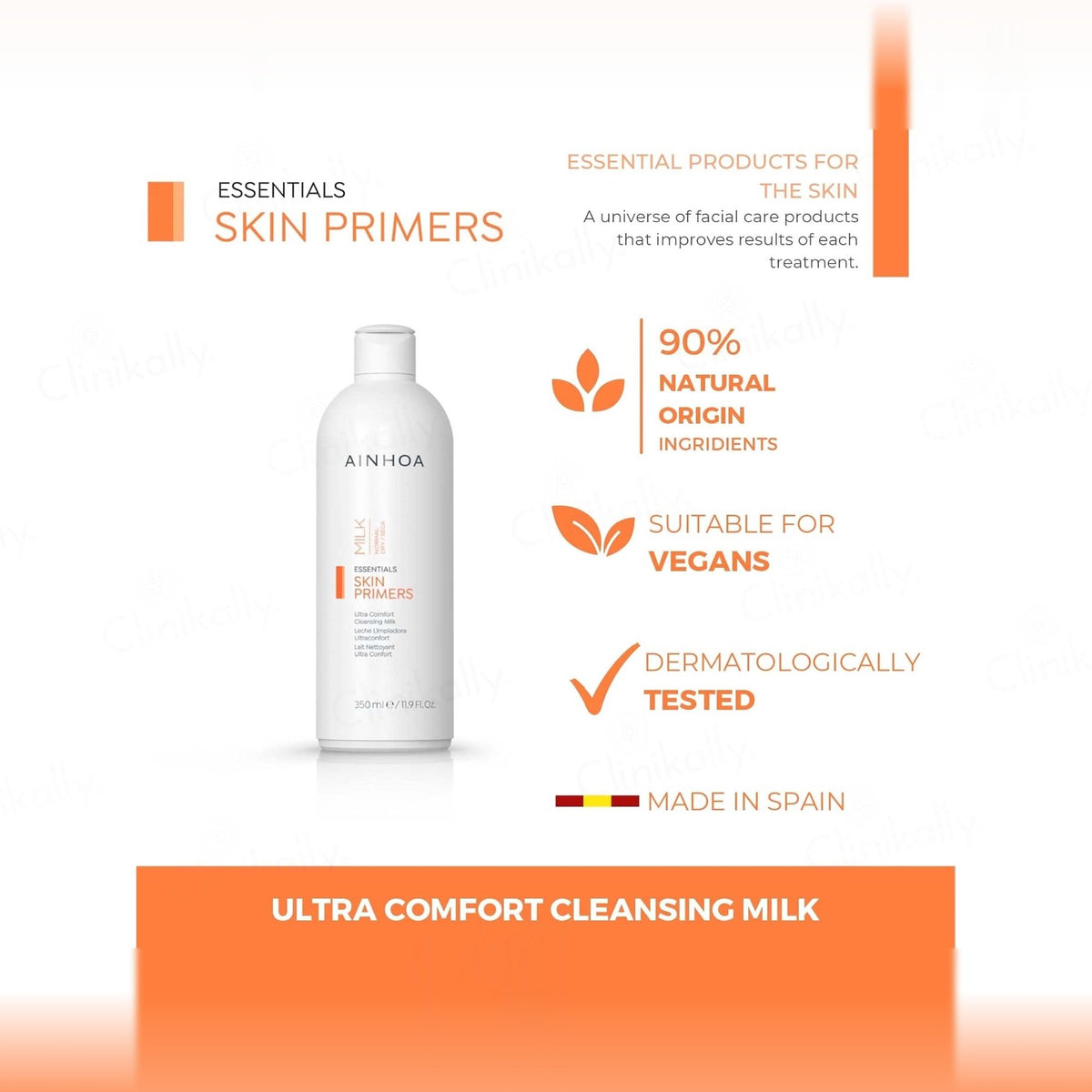 Ainhoa Skin Primers Ultra Comfort Cleansing Milk For Normal & Dry Skin