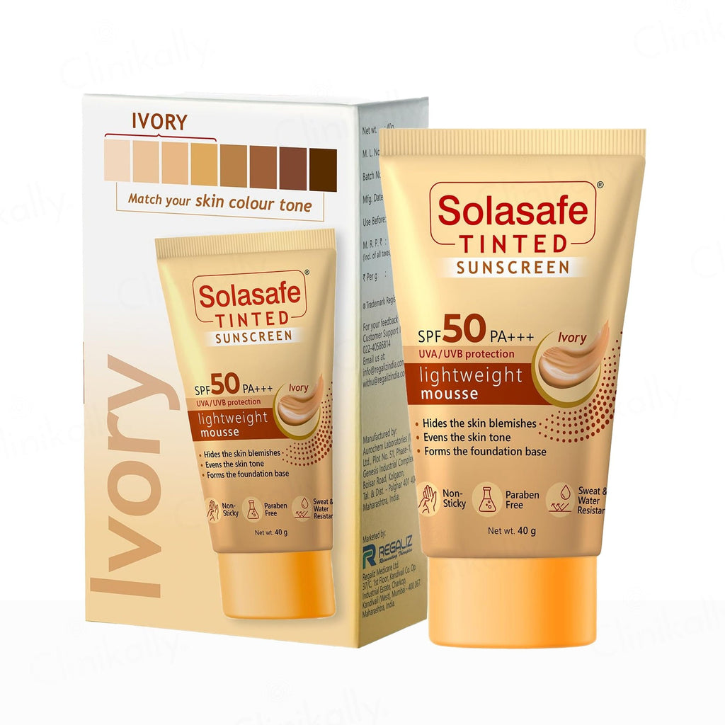 Solasafe Tinted Lightweight Mousse Sunscreen SPF 50 PA+++ (Ivory)