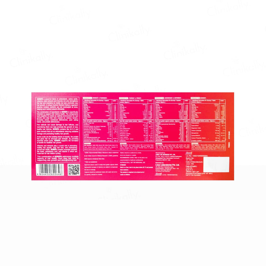 Kerofa Hair Growth Nutraceutical Supplement Combokit