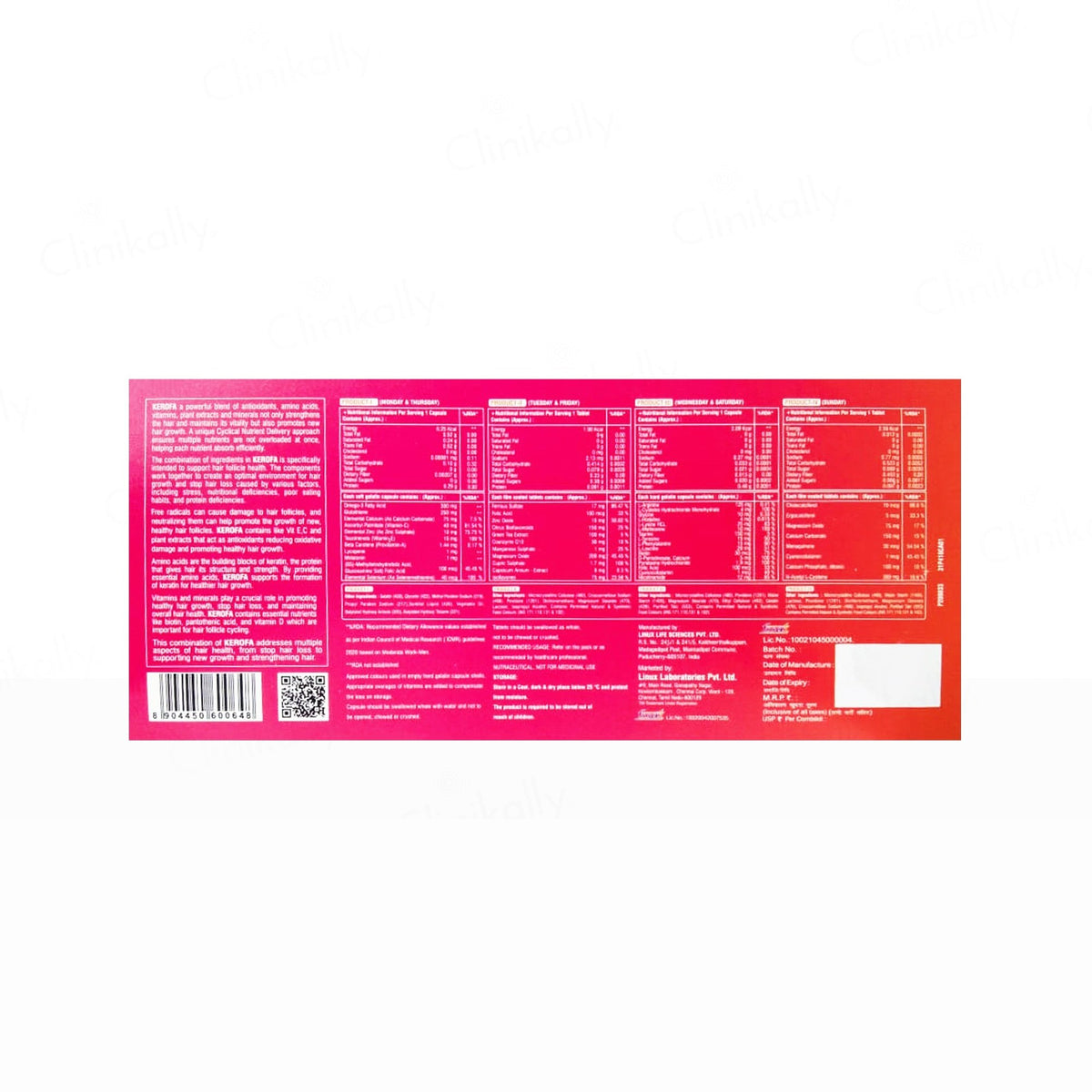 Kerofa Hair Growth Nutraceutical Supplement Combokit