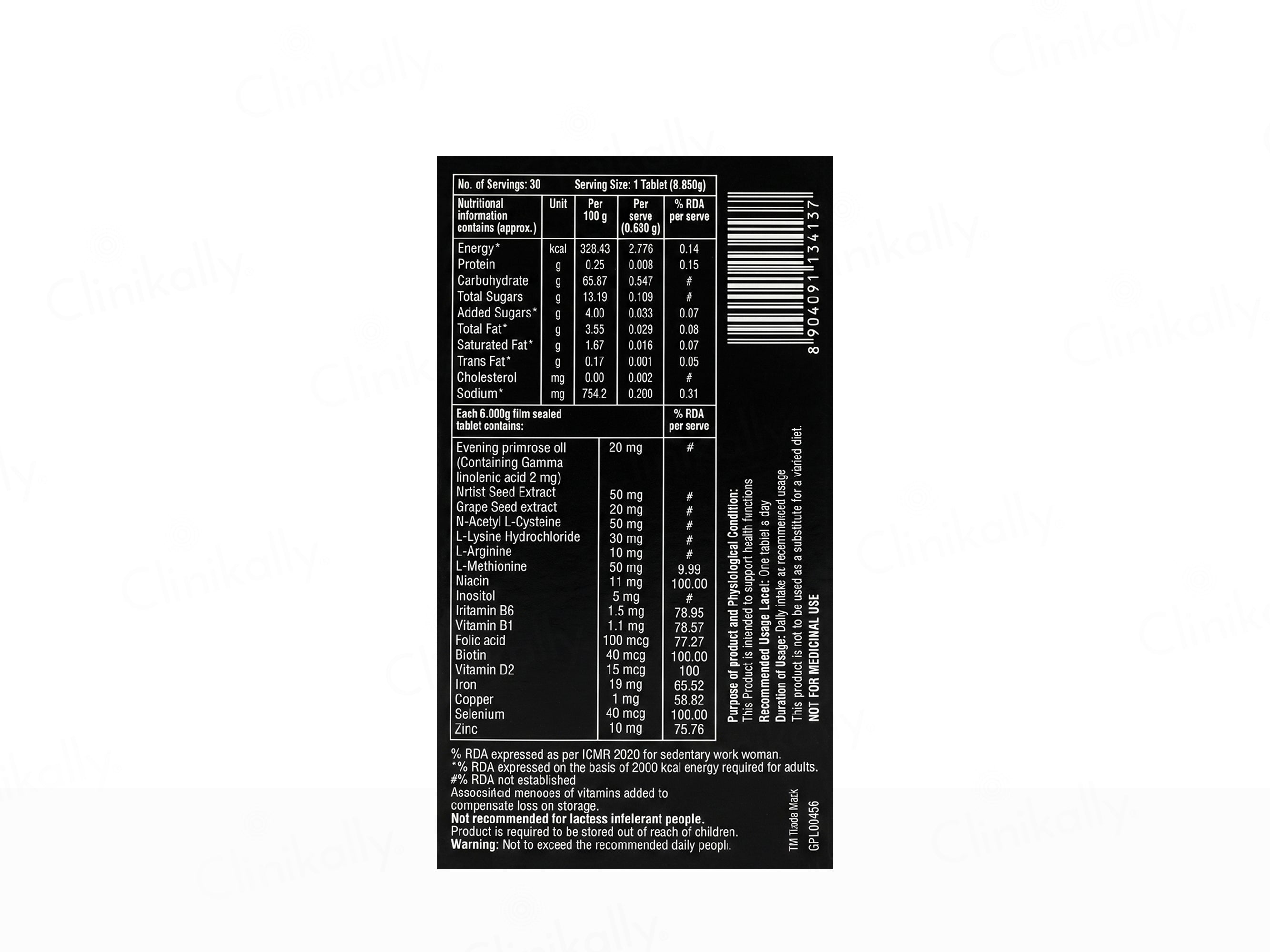 Hair 4U VM Hair Health & Growth Tablet