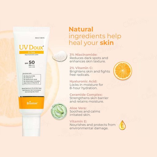 UV Doux D-Tan Aqua Sunscreen Lotion SPF 50 PA++++